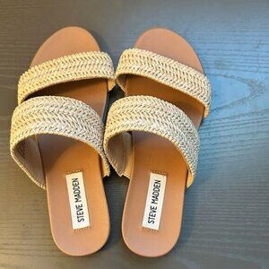 Steve Madden Women's Cream Woven Sandals